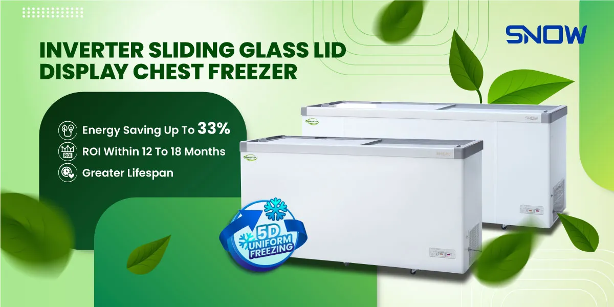Inverter Sliding Glass Lid Display Chest Freezer